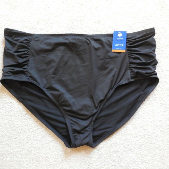 Apt. 9 Swim Womens Apt 9 High Waist Tummy Slimmer Shirred Full